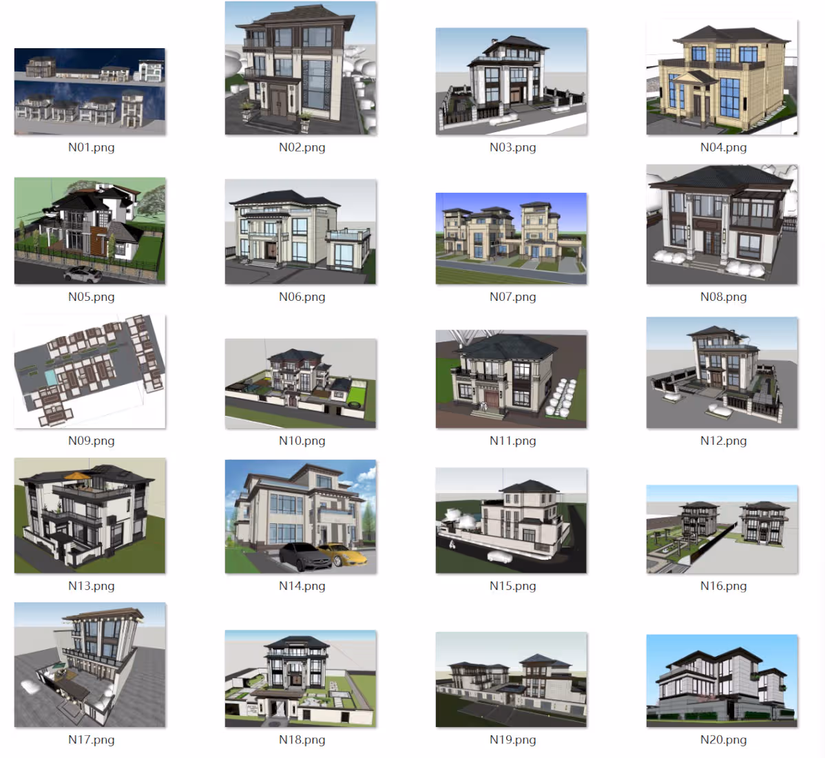 带庭院房屋独栋别墅图纸20套